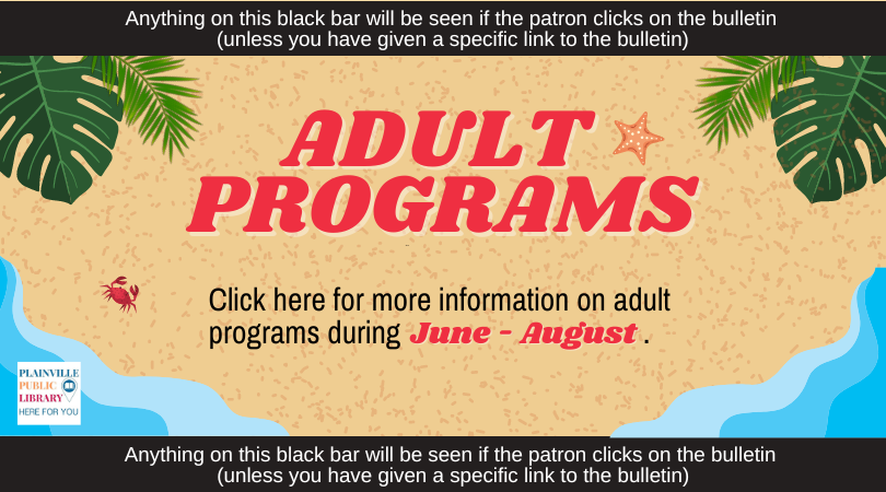 ADULT PROGRAMS Town Of Plainville CT