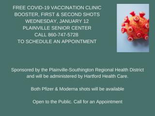 Free COVID Vaccination Clinic - Senior Center January 12