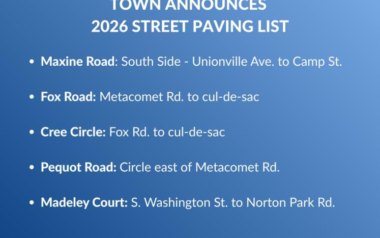 2026 Street Paving List